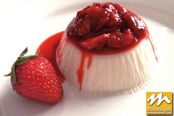 Panna Cotta with Strawberry Sauce