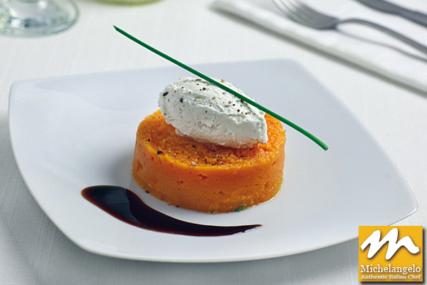 Pumpkin Mousse with Goat Cheese and Balsamic Vinegar of Modena