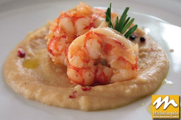 Cream of Chickpeas with Shrimp